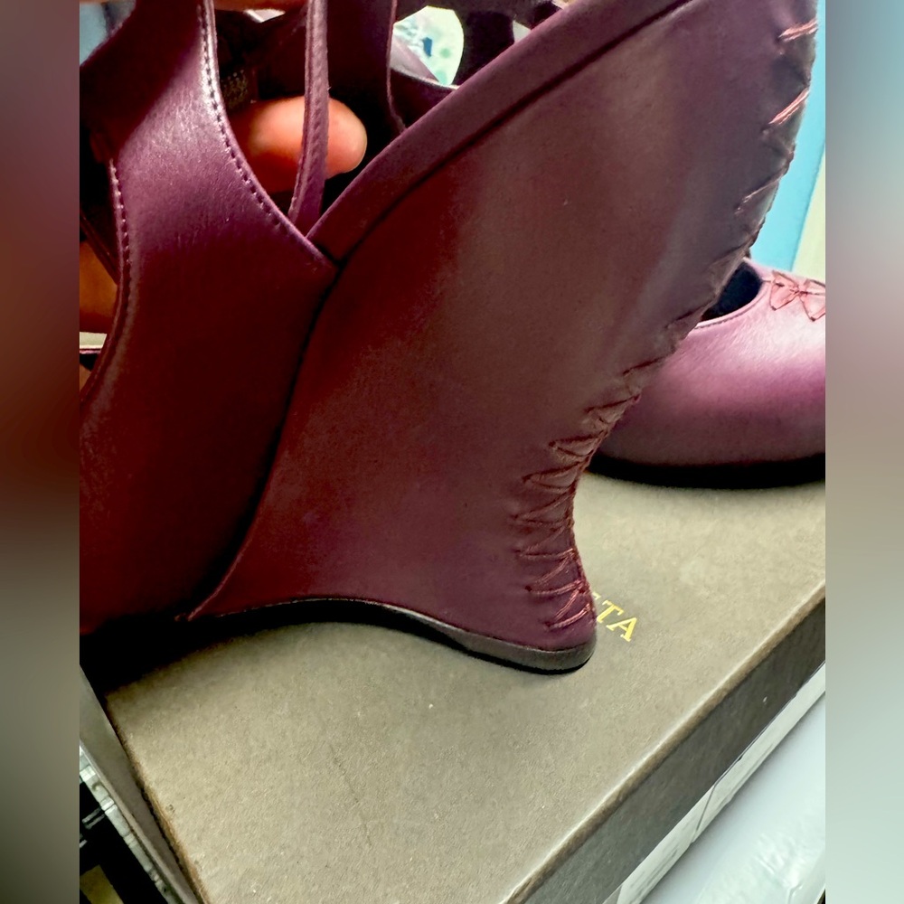 Bottega venetta women wedges heels eggplant color - Picture 6 of 8